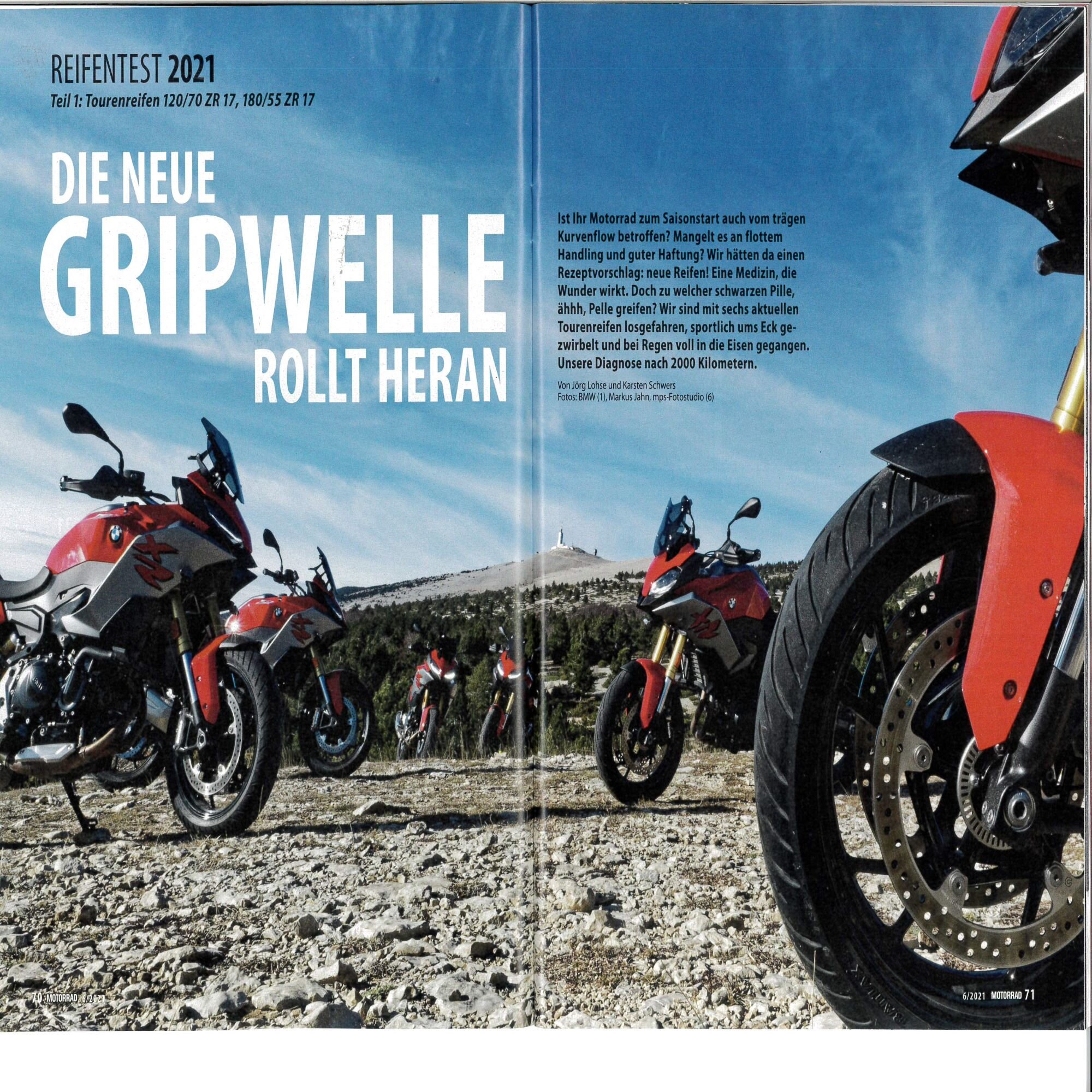 ドイツMOTORRAD誌 TYRE TEST 2021【ROADTEC 01SE 最優秀タイヤ受賞